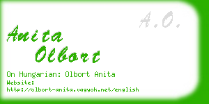 anita olbort business card